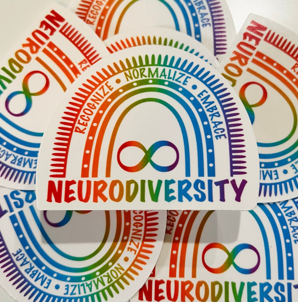 Autism Neurodiversity Sticker | Infinity Rainbow Vinyl Sticker | Neurodivergent Pride Decal