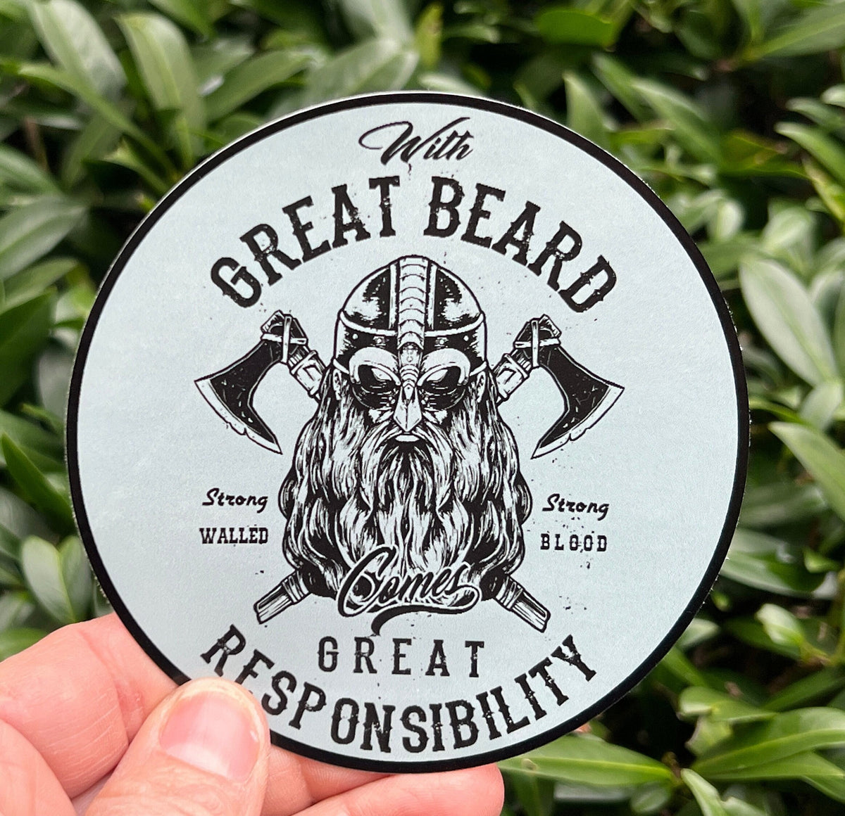 Great Beard Great Responsibility Sticker | Funny Viking Beard Vinyl Sticker | Waterproof Decal | Viking Sticker
