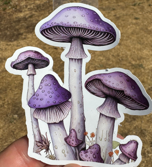 Purple Mushroom Sticker | Cottagecore Forest Vinyl Sticker | Nature Waterproof Laptop Decal