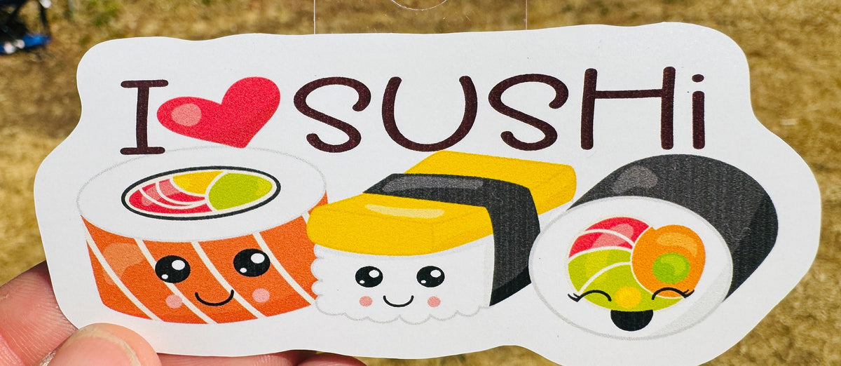 Sushi Sticker, Water-Resistant Vinyl Decal