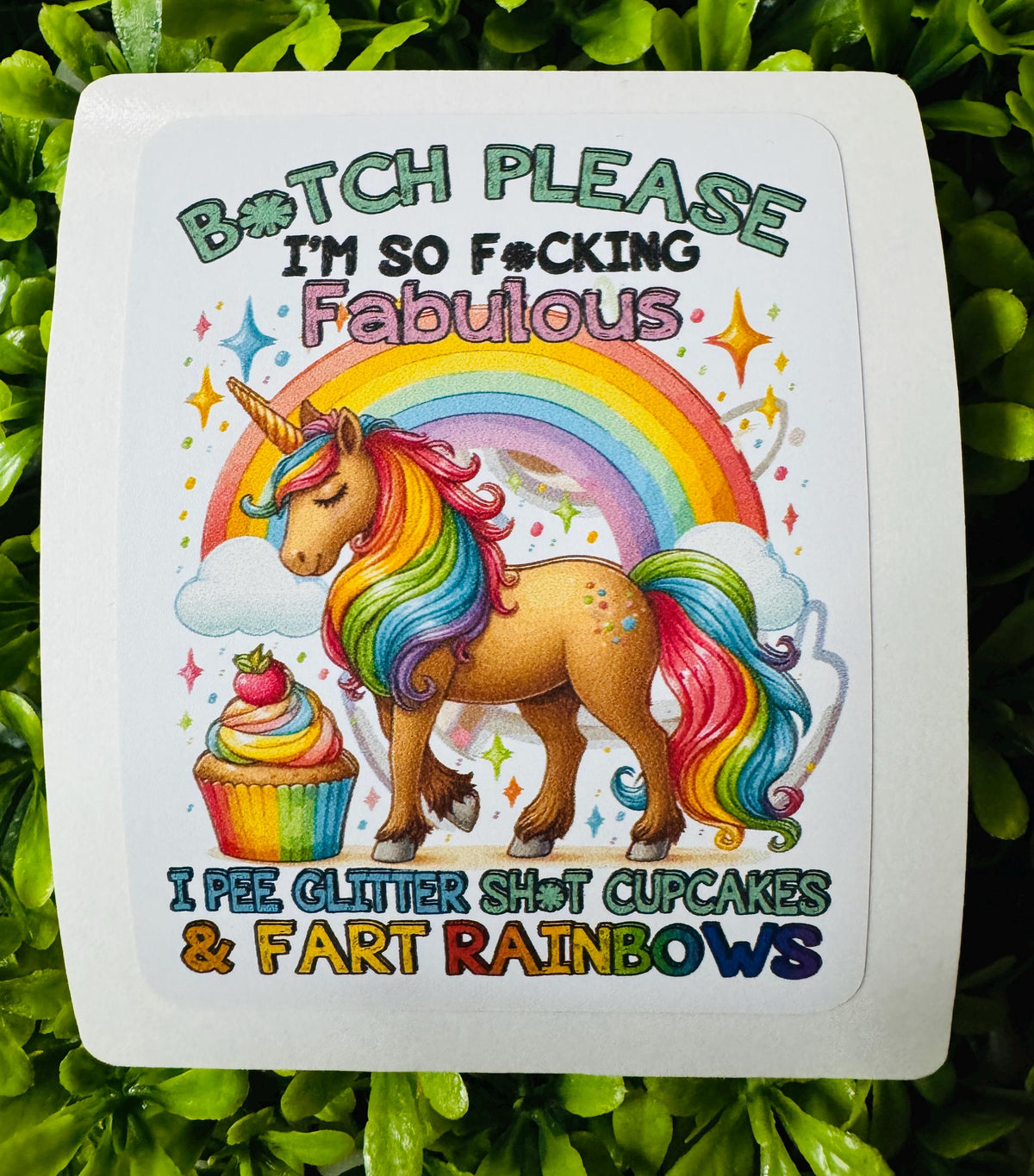 Back the F* Up Sticker | Funny Unicorn Sarcastic Vinyl Sticker | Waterproof Laptop Decal