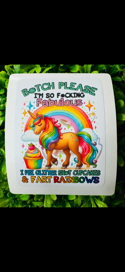 Back the F* Up Sticker | Funny Unicorn Sarcastic Vinyl Sticker | Waterproof Laptop Decal